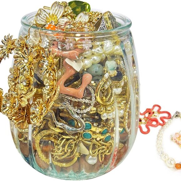 Jewelry - Jewelry Mystery Jar Silver Titanium Amethyst 50+ Eclectic Accessories